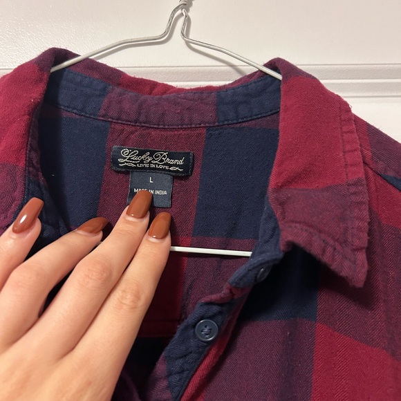 LUCKY BRAND women’s long sleeve plaid tunic L - Picture 6 of 6